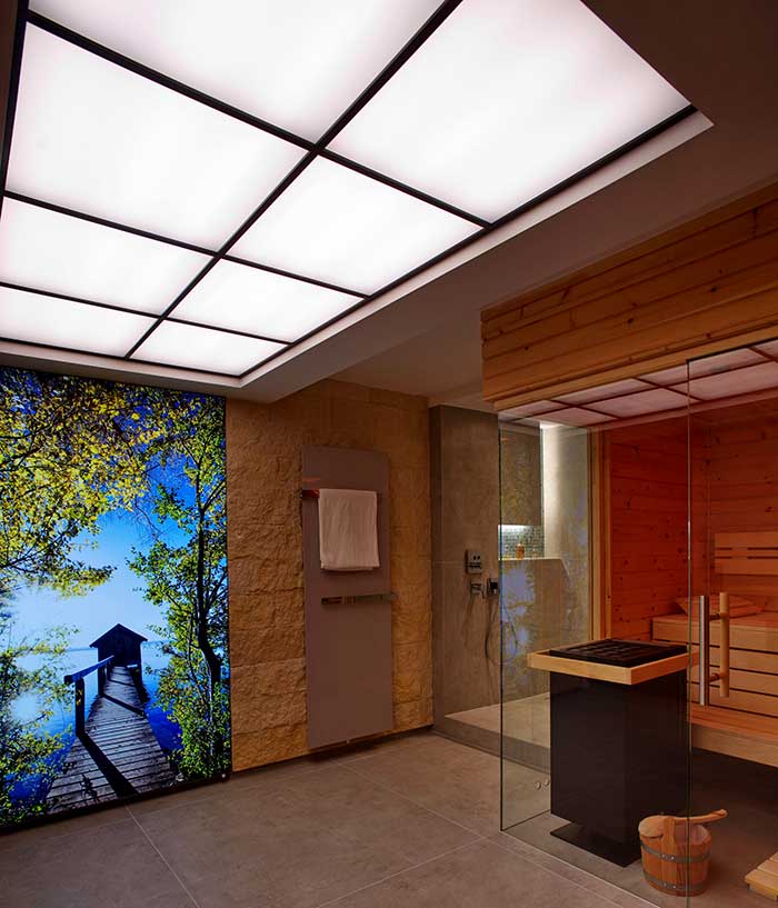 Saunaofen mit Holzreling