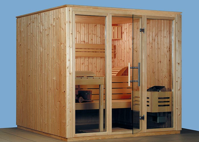 Elementsauna verglaste Front