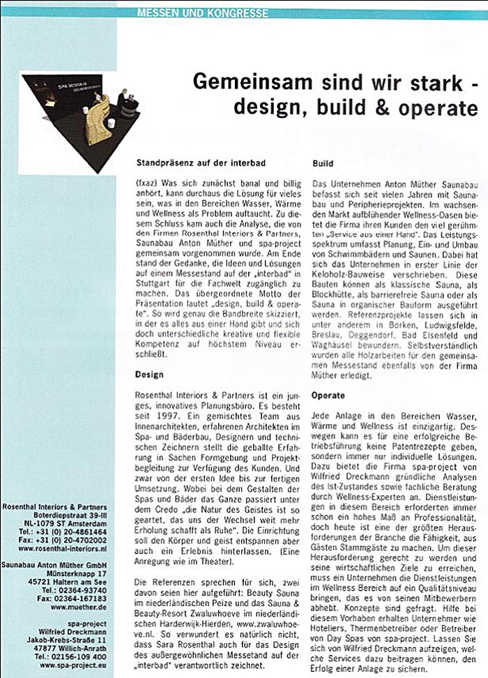 „Gemeinsam sind wir stark - design, build & operate“