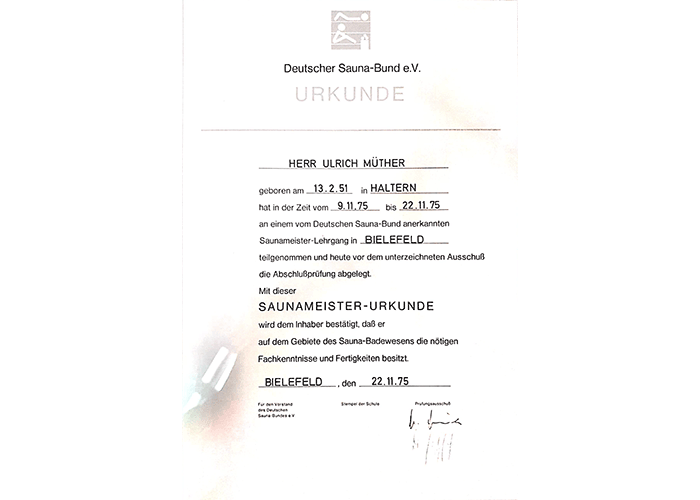 Müther Saunabau Historie