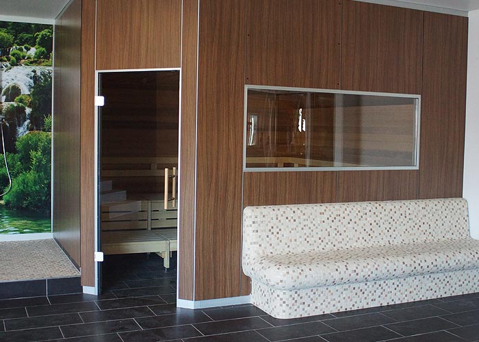 Blockbohlensauna 5-eckig