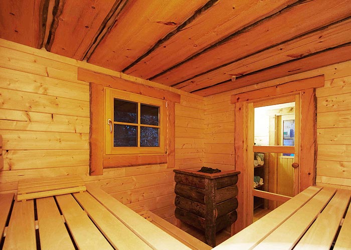 Gartensauna innen Keloholz Decke