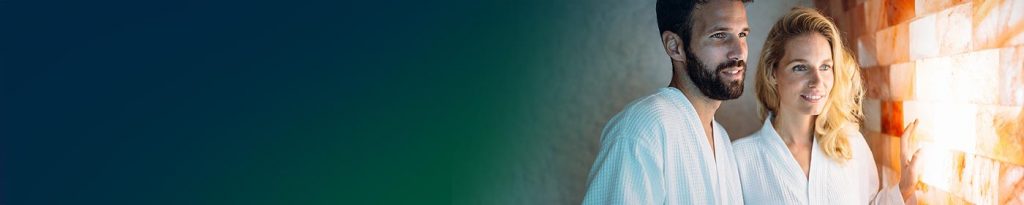 Salzwand in der Sauna