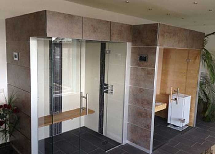 Sauna-Verkleidung mit FunderMax-Dekorplatten