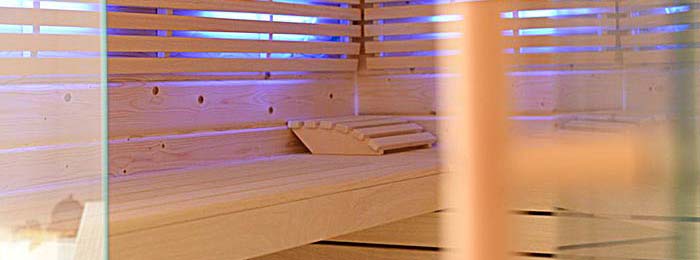 Blockbohlensauna innen